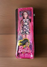Barbie Fashionistas Doll #187 Brunette Flower Print Dress w/Hearing Aids NEW