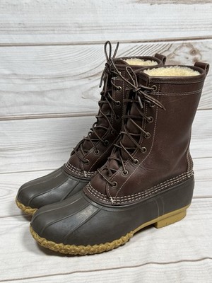 L.L.Bean Men s 10'' Shearling-Lined Bean Boots   Size 8W  Made in USA