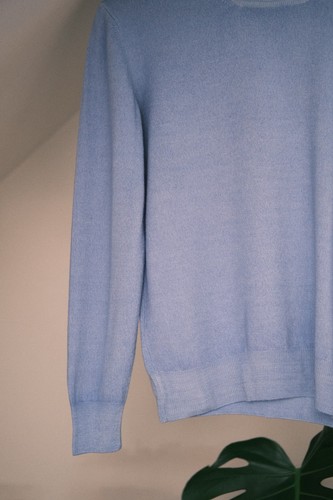 Boggi Milano Luxury Men's Light Blue Wool Jumper Sweater Size S Made in Italy - Picture 5 of 10