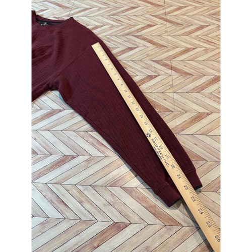 Consensus Sportswear Mens Burgundy Ribbed V Neck Long Sleeve Shirt Size L - Picture 7 of 9