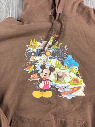 Sudadera con Capucha Vintage Y2K Disney California Adventure Talla XL Marrón Estampado Gráfico - Imagen 2 de 9