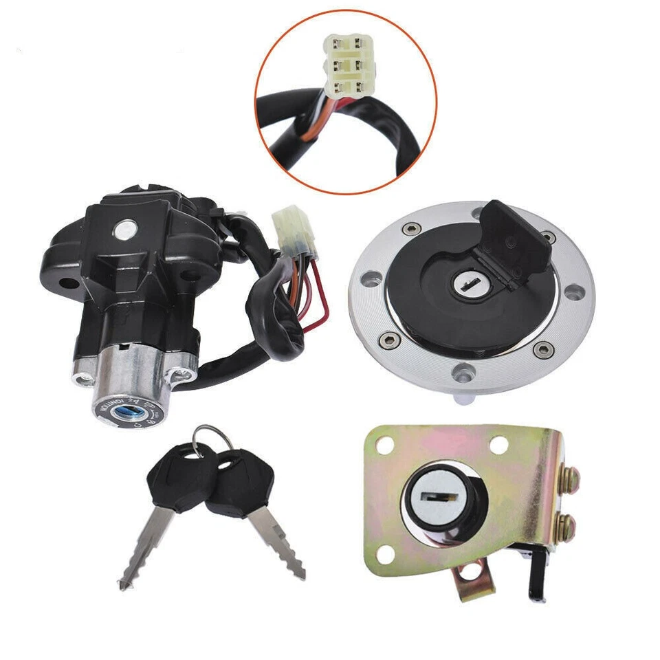 Ignition Switch Fuel Gas Cap Lock Key For Suzuki GSXR750 2004-2015/ SFV650 09-15 - Image 3 of 4