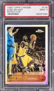 1996 TOPPS CHROME REFRACTOR #138 KOBE BRYANT ROOKIE RC PSA 9