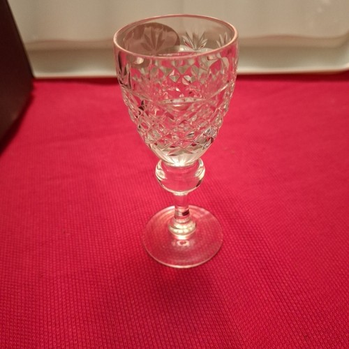 6 Lead Crystal Liqueur Glasses, Bridge Crystal , Old Hall, Hand Cut In Box - Picture 5 of 7