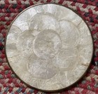 Vtg Capiz Shell Round Trivet Tray Placemat Cork Back 8” MCM