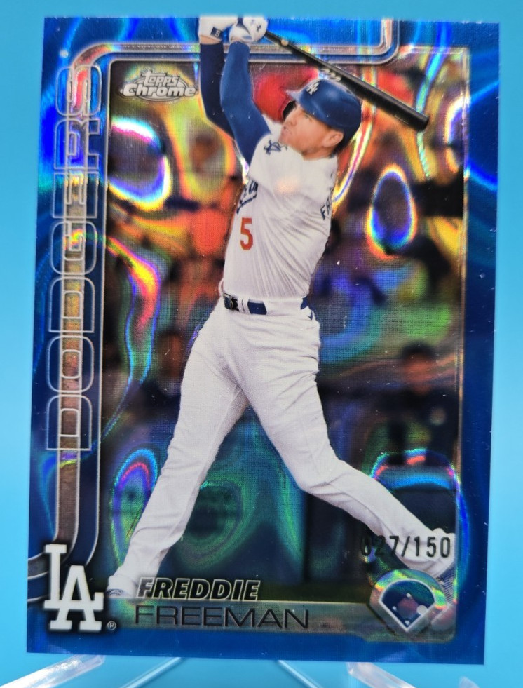 2025 Topps Chrome Freddie Freeman Blue Lava Refractor #d /150 SP Color Match