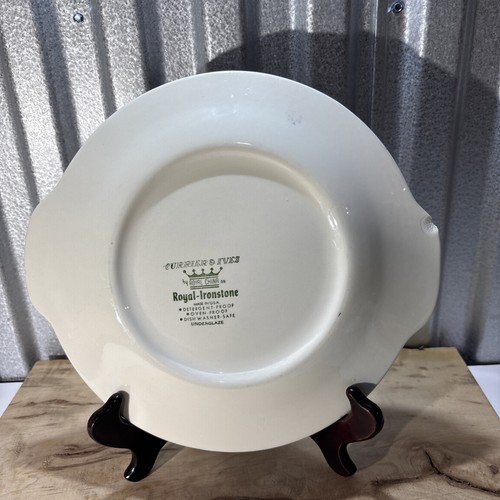 Royal China Currier & Ives Tab Servierplatte mit Griff "The Rocky Mountains" USA - Bild 2 von 3