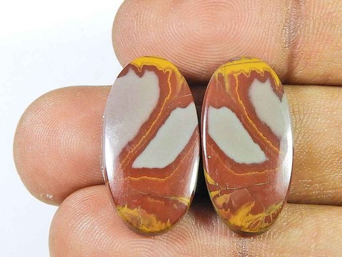 22Cts. Natural Noreena Jasper (13mm X 24mm each) Oval Cabochon Match Pair s333 - Picture 3 of 9