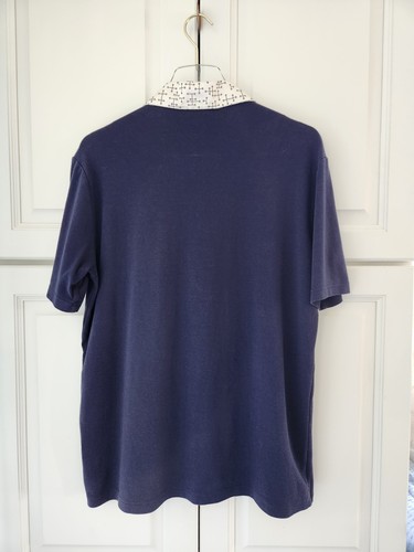 Nation Golf Co Polo Shirt Mens M Navy Blue Short Sleeve 4 Button Contrast Collar - Picture 7 of 9