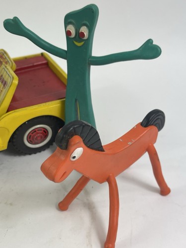 Gumby's Jeep 1966 Lakeside Toys Vintage Pressed Steel Made In Japan Very Good - Picture 2 of 13
