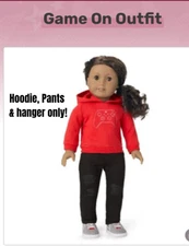 Hoodie,Pants & Hanger Only! American Girl Doll Truly Me Game Day Hoodie Pants
