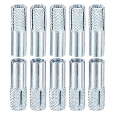 M6x25mm Drop-In Anchors 20Pack Carbon Steel Sleeve Anchors Silver