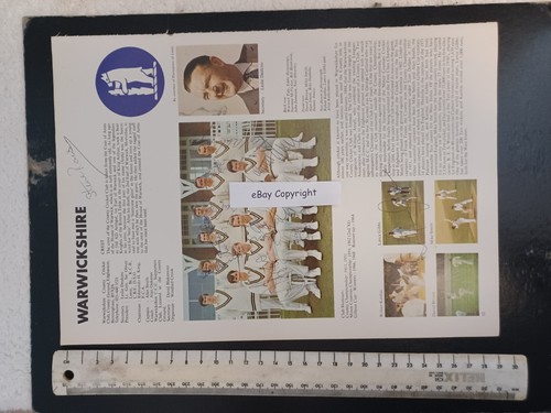 Cricket Autographs - WARWICKSHIRE - 2 pages from 1971 book - Collected by myself