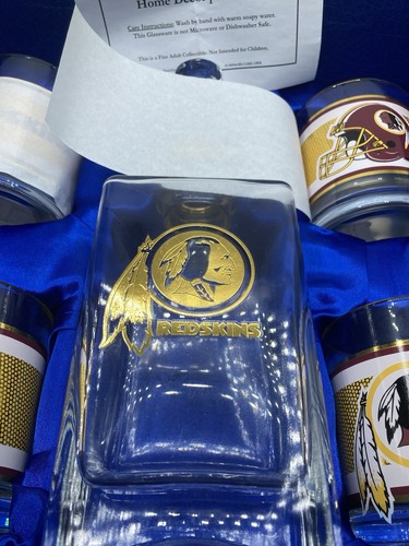 Rare Discontinued Bradford Exchange Washington Redskins Decanter Set Collectible - Picture 6 of 10