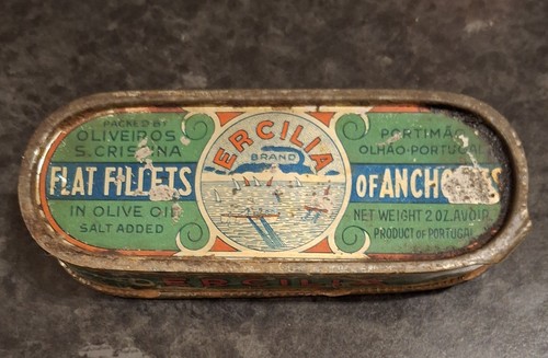 Vintage Portuguese Ercilia Anchovies Tin