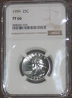 1959 Proof Silver Washington Quarter NGC PF66 Grade 25c PR Sharp coin! UNC Mint