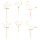 6Pcs Rhinestone Cake Topper Creative Cake Insert Topper Golden Cake Picks