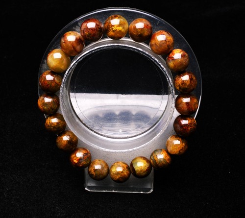 10mm Natural Yellow Pietersite Namibia  Gemstone Round Beads Bracelet AAA - Picture 6 of 6