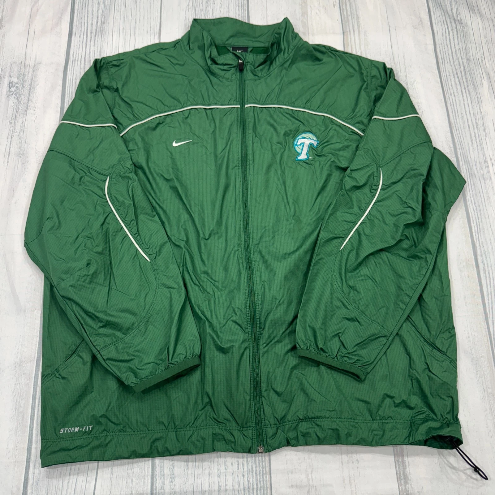 Tulane Green Wave Nike Storm Fit Jacket 2XL Windbreaker Pullover College Mens