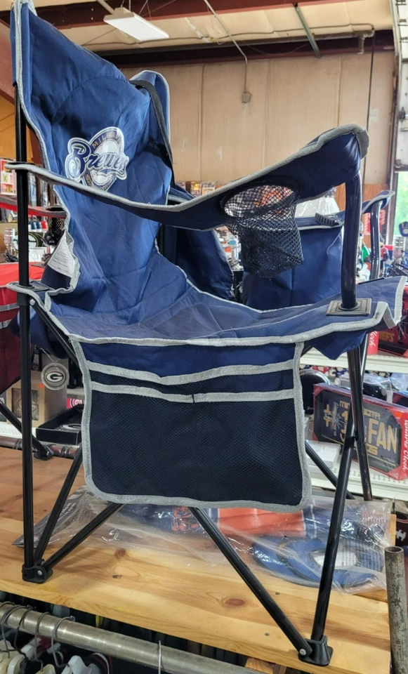 MLB Milwaukee Brewers XL Cooler Quad Chair, NEW - Image 3 of 4