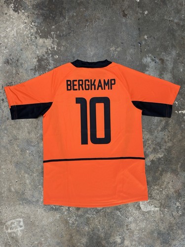 Holland 2002 Home Shirt Bergkamp #10 Medium Orange Retro Classic Vintage Jersey - Picture 3 of 4