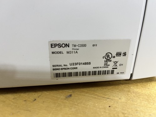 Epson TM-C3500 w/ AC Adapter AS-IS has cracked housing SEE PHOTOS - Picture 2 of 8