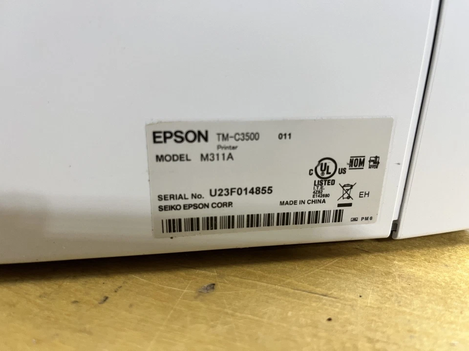 Epson TM-C3500 w/ AC Adapter AS-IS has cracked housing SEE PHOTOS - Image 2 of 4