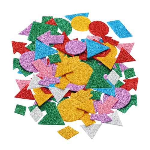 Foam Stickers 4Pack 120Pc EVA Adhesive Glitters Foam Shape Sticker Geometric - Picture 1 of 6