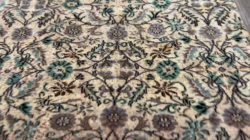 Alfombra de área hecha a mano, alfombra turca de lana, alfombra bohemia, alfombra floral, 5,9 x 9,7 pies - Vídeo 1 de 1