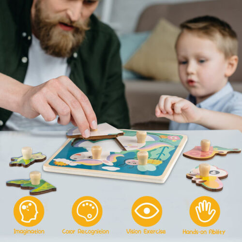 Baby Wooden Puzzles for 1 2 3 4 Year Old, Early Learning Toys Gifts for Toddlers - Picture 6 of 13
