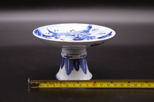 Chinese Antique Blue and White Porcelain Stem Plate With Landscape - Picture 11 of 12