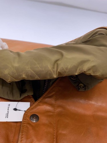 Schott down Vest leather khaki 42 Used - Picture 6 of 7