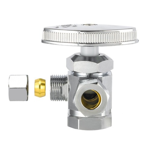 EFIELD 1/2"FIP Inlet x 3/8"x 3/8" Compression Turn Dual Outlet Angle Stop Valve - Picture 2 of 15