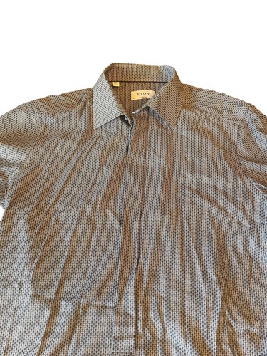 Eton Contemporary Shirt Mens 16.5 42 Long Sleeve Button Up Skull design - Picture 3 of 8