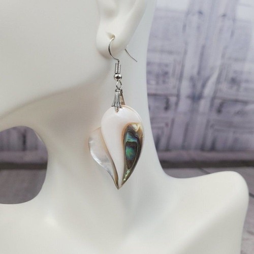 Heart Abalone Earrings - Picture 4 of 4