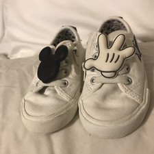 Zara Baby Disney Mickey Mouse Collaboration Size 5.5 Euro 21 White Canvas Shoes