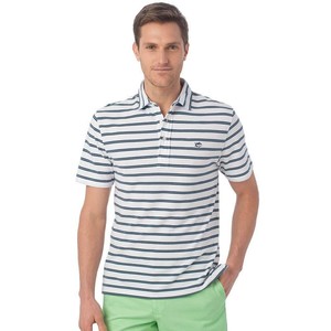 Southern-Tide-Beachside-Polo-Shirt-Mens-L-Navy-Striped-Skipjack-Trim-Fit-NWT-85