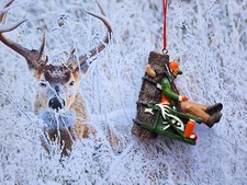NEW MIDWEST SLEEPING TREE HUNTER HUNTING RESIN CHRISTMAS ORNAMENT NWT