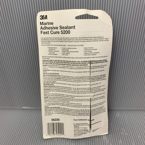3M Marine Adhesive Sealant 5200 Fast Cure White, 05220 (3 oz tube), Watertight - Picture 2 of 9