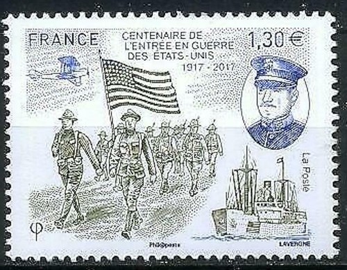 France 2017 WWI, USA Entering World War I, Army, Soldiers, Ships, Flags MNH**