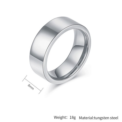 4mm/6/8MM Tungsten Carbide Band Men's Black/Gold/Silver Polished Ring Size 6-12 - Picture 6 of 24
