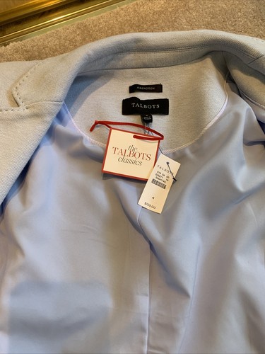 Talbots Blue Hand Stitch Single Button Blazer NWT Size 4 Womens - Picture 11 of 12