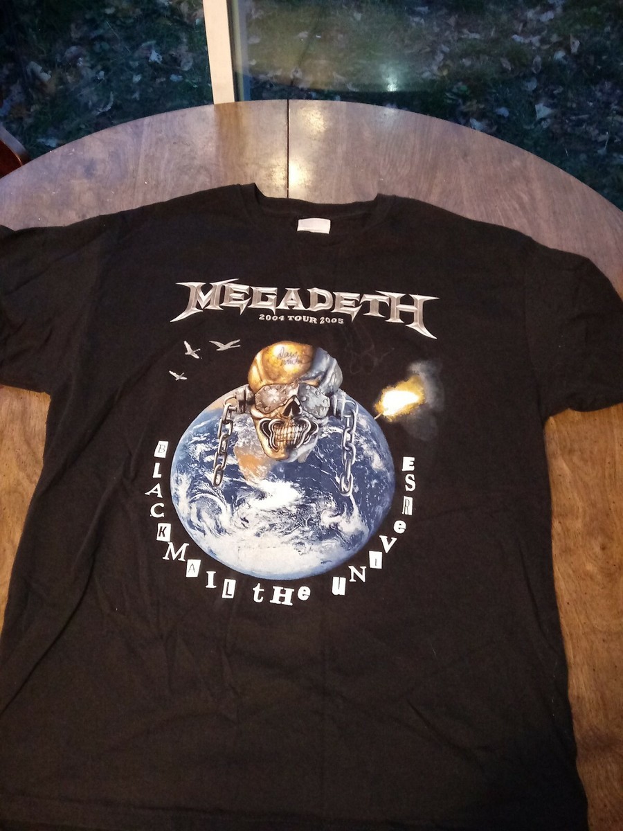2004 MEGADETH BLACKMAIL THE UNIVERSE TOUR BLACK T-SHIRT 100