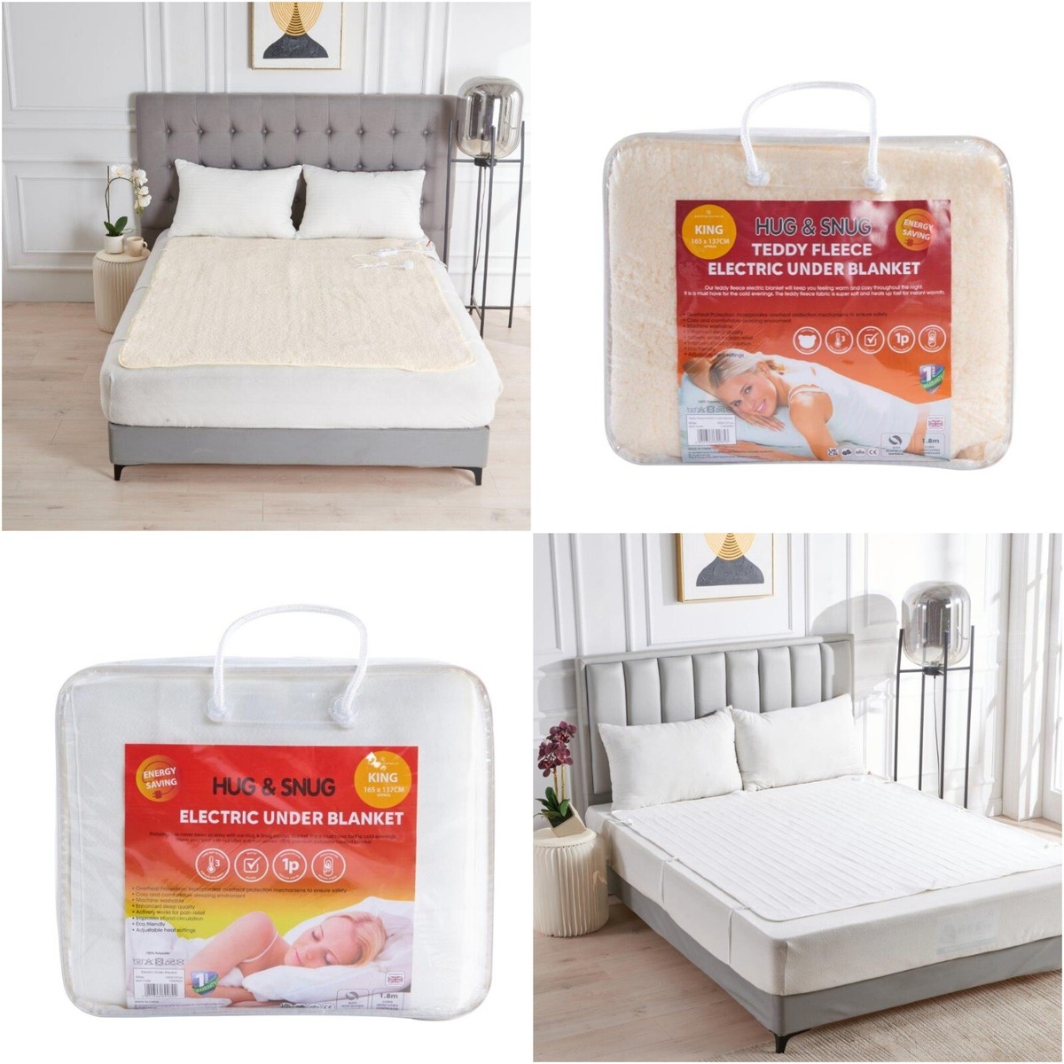 Electric Heated Under Blanket Comfort Control Fast Heat Up Cosy Warm  Washable