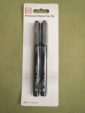 Staples Tru Red Permanent 2 Pack Fine Tip Black Markers