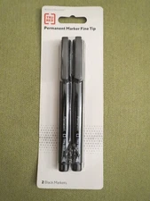 Staples Tru Red Permanent 2 Pack Fine Tip Black Markers