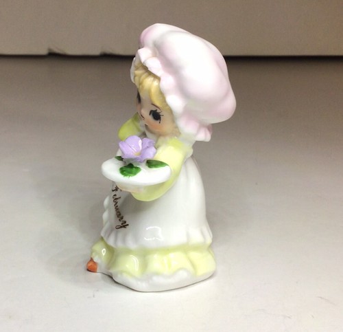 Treasure Masters February Girl Figurine 3 Inch Bone China Vtg - Picture 4 of 12