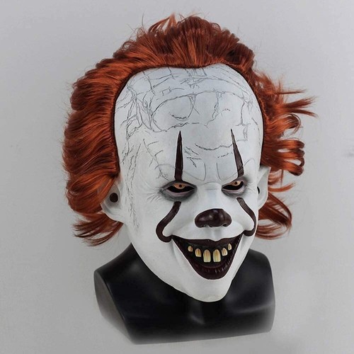 LED Pennywise Scary Clown Mask Halloween Cosplay Costume Latex Full Head Killer - Picture 7 of 13