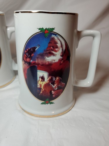 Vintage Coka Cola 1996 "For Santa" and "Seasons Greetings" Collector Coffee Mugs - Picture 10 of 15