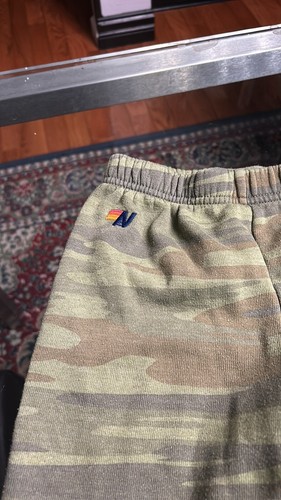 Kids 14 Aviator Nation Camo Yellow Appliqué Lightening Bolt Sweatpants - Picture 2 of 4